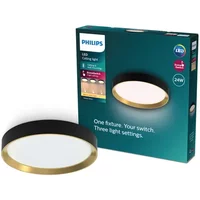 Philips Plafondlamp Hanno - Zwart, Messing - 38cm - 24w