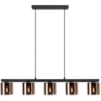 Eglo Hanglamp Cadley Zwart Koper 5xe27