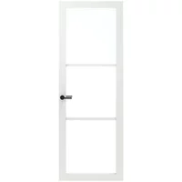 Sencys Binnendeur Industrial 3 Ruits Wit Opdek Links 83x211,5 Cm