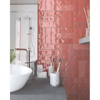 Wandtegel Nolita - Bordeaux - Keramiek - 6,5x20 Cm - 0,36 M²