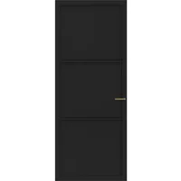 Cando Binnendeur Elegant Original 1a02 - Grafietzwart - Gegrond - Opdek - Links - 78x201,5cm