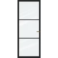 Cando Binnendeur Elegant Original 1c02 - Grafietzwart - Gegrond - Opdek - Links - 93x231,5cm