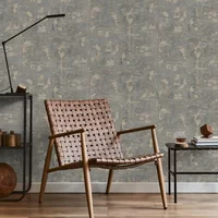 Easy Décor Vliesbehang Metallic Pleister - Donkergrijs - Goud - 10,05m X 52cm