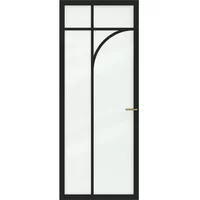 Cando Binnendeur Elegant Flow 1d01 - Zwart - Gegrond - Opdek - Links - 88x231,5cm