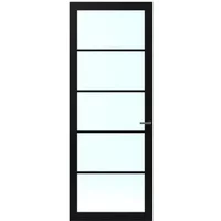 Cando Binnendeur Cover Glass Dc03 - Carbon Black - Gelakt - Opdek - Links - 93x231,5cm