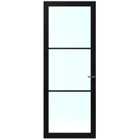 Cando Binnendeur Cover Glass Dc01 - Carbon Black - Gelakt - Opdek - Rechts - 93x201,5cm