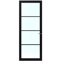 Cando Binnendeur Cover Glass Dc02 - Carbon Black - Gelakt - Stomp - Links - 83x231,5cm