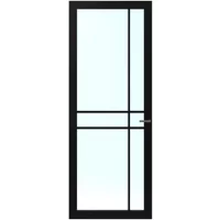 Cando Binnendeur Cover Glass Dc05 - Carbon Black - Gelakt - Stomp - Rechts - 93x201,5cm