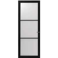 Cando Binnendeur Cover Glass Dd01 - Carbon Black - Gelakt - Stomp - Rechts - 88x201,5cm