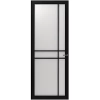 Cando Binnendeur Cover Glass Dd05 - Carbon Black - Gelakt - Opdek - Rechts - 83x231,5cm