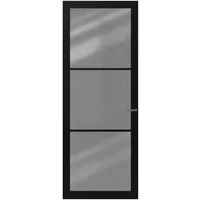 Cando Binnendeur Cover Glass De01 - Carbon Black - Gelakt - Stomp - Links - 83x211,5cm