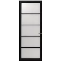 Cando Binnendeur Cover Glass Dd03 - Carbon Black - Gelakt - Opdek - Rechts - 93x201,5cm