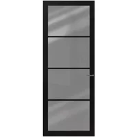 Cando Binnendeur Cover Glass De02 - Carbon Black - Gelakt - Stomp - Links - 88x231,5cm