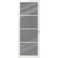 Cando Binnendeur Cover Glass Ee02 - Chalk White - Gelakt - Opdek - Links - 83x201,5cm