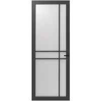 Cando Binnendeur Cover Glass Fd05 - Iron Grey - Gelakt - Stomp - Links - 88x211,5cm