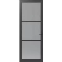 Cando Binnendeur Cover Glass Fe01 - Iron Grey - Gelakt - Opdek - Rechts - 93x231,5cm