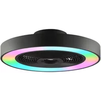Brilliant Plafondventilator Catania Met Cct Rgb Led - Zwart - 48,6cm - 37w - Met Afstandsbediening