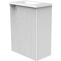 Aquavive Fonteinmeubelset - Inclusief Wastafel - Softclose - Mat Wit - 41,5x23,5x59cm