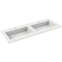 Allibert Dubbele Wastafel Slide - Polybeton - Glanzend - Wit - 120,2cm