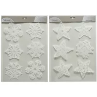 Decoris Raamdecoratie Met Sneeuw - Wit - Pvc - 40cm