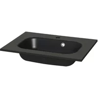 Tiger Enkele Wastafel S-line - Polybeton - Ovaal - Mat Zwart - 60cm