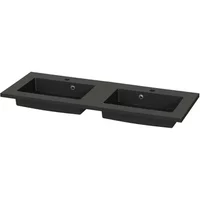 Tiger Dubbele Wastafel Quadro - Polybeton - Rechthoekig - Mat Zwart - 120cm