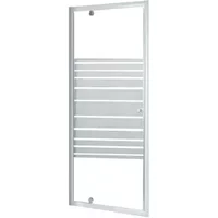 Baseline - Douchedeur 80 X 185cm - Wit Profiel - 4 Mm Gestreept Glasmotief