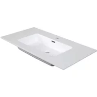 Aquazuro Enkele Wastafel Napoli - Rechthoekig - Glanzend - Wit - 90cm