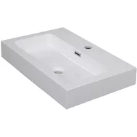Aquazuro Enkele Wastafel Arezzo - Keramiek - Vierkant - Glanzend - Wit - 40cm