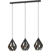 Eglo Hanglamp Carlton 1 Zwart Koper 3xe27