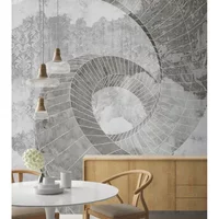 Fotobehang Spiraal Abstract 14207 - Grijs - Wit - 2,70m X 450cm