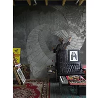 Fotobehang Vanilla Lime Spiraal Abstract - Antraciet - Grijs - 2,70m X 450cm