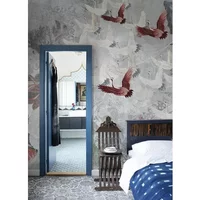 Fotobehang Vanilla Lime 14376 Kraanvogels - Grijs - Rood - 2,70m X 300cm
