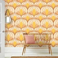 Fotobehang Seventies Grafisch - Zalm - Beige - Geel - 2,70m X 186cm