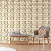Fotobehang Seventies S713b9 - Oranje - Beige - Groen - Zwart - 2,70 M X 419 Cm