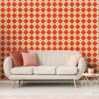 Fotobehang Seventies S723b9 - Rood - Geel - Bruin - Wit - 2,70m X 419cm