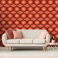 Fotobehang Seventies S724a4 - Oranje - Wit - Donkerbruin - 2,70m X 186cm