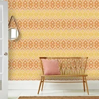 Fotobehang Seventies Grafisch - Geel - Beige - Oranje - 2,70 M X 419 Cm