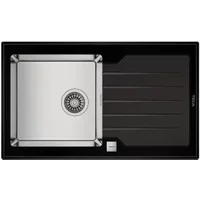 Essebagno Spoelbak Lux Rvs Zwart 86x51cm