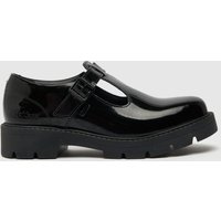 Kickers kori t bar patent mono flat shoes in black