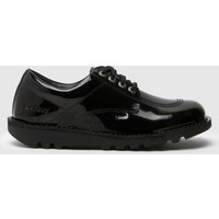 Kickers Lo Mono Patent Flats in Black