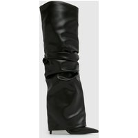 SIMMI Lukas Ruched Knee High Boots in Black