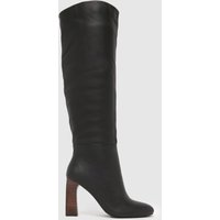 schuh Draya Leather Knee High Boots in Black