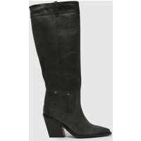 schuh Dusk Leather Knee High Boots in Black