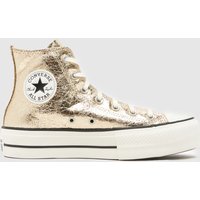 Converse All Star Lift Elevated Shine Trainers in Gold Converse All Star Lift Elevated Shine Trainers in Gold