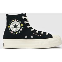 Converse All Star Lift Hi Trainers in Black Multi Converse All Star Lift Hi Trainers in Black Multi