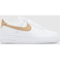 Nike Air Force 1 Trainers in White & Beige Nike Air Force 1 Trainers in White & Beige