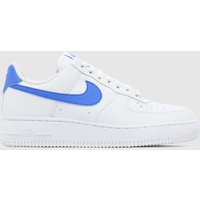 Nike Air Force 1 Trainers in White & Blue Nike Air Force 1 Trainers in White & Blue