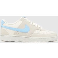 Nike Court Vision Trainers in White & Pl Blue Nike Court Vision Trainers in White & Pl Blue