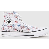 Converse All Star Hi Trainers in White Multi Converse All Star Hi Trainers in White Multi